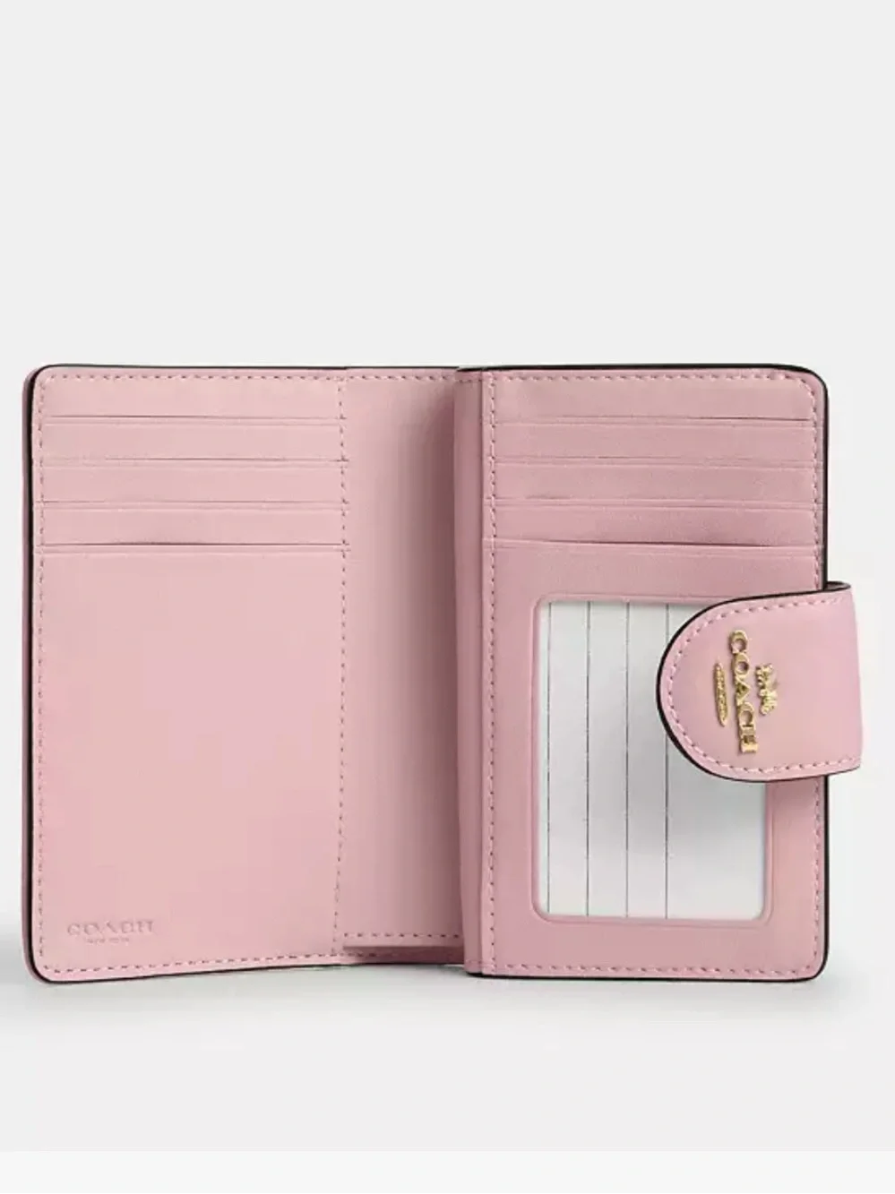 Coach Medium Corner Zip Wallet Pink Denim
